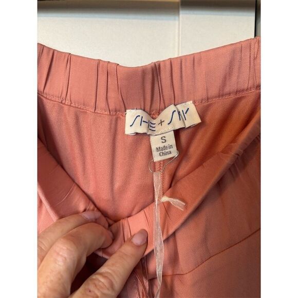 She + Sky Women's Standard Pink Wrap Skort Size S Casual Adjustable Tie Waist - Picture 2 of 6